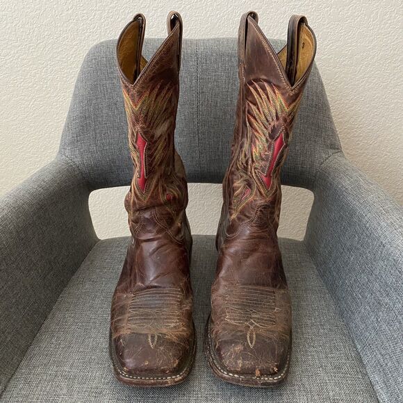 Justin Made in USA Mens UJ251 Western Cowboy Leather Brown Boots Size 9EE main image 5